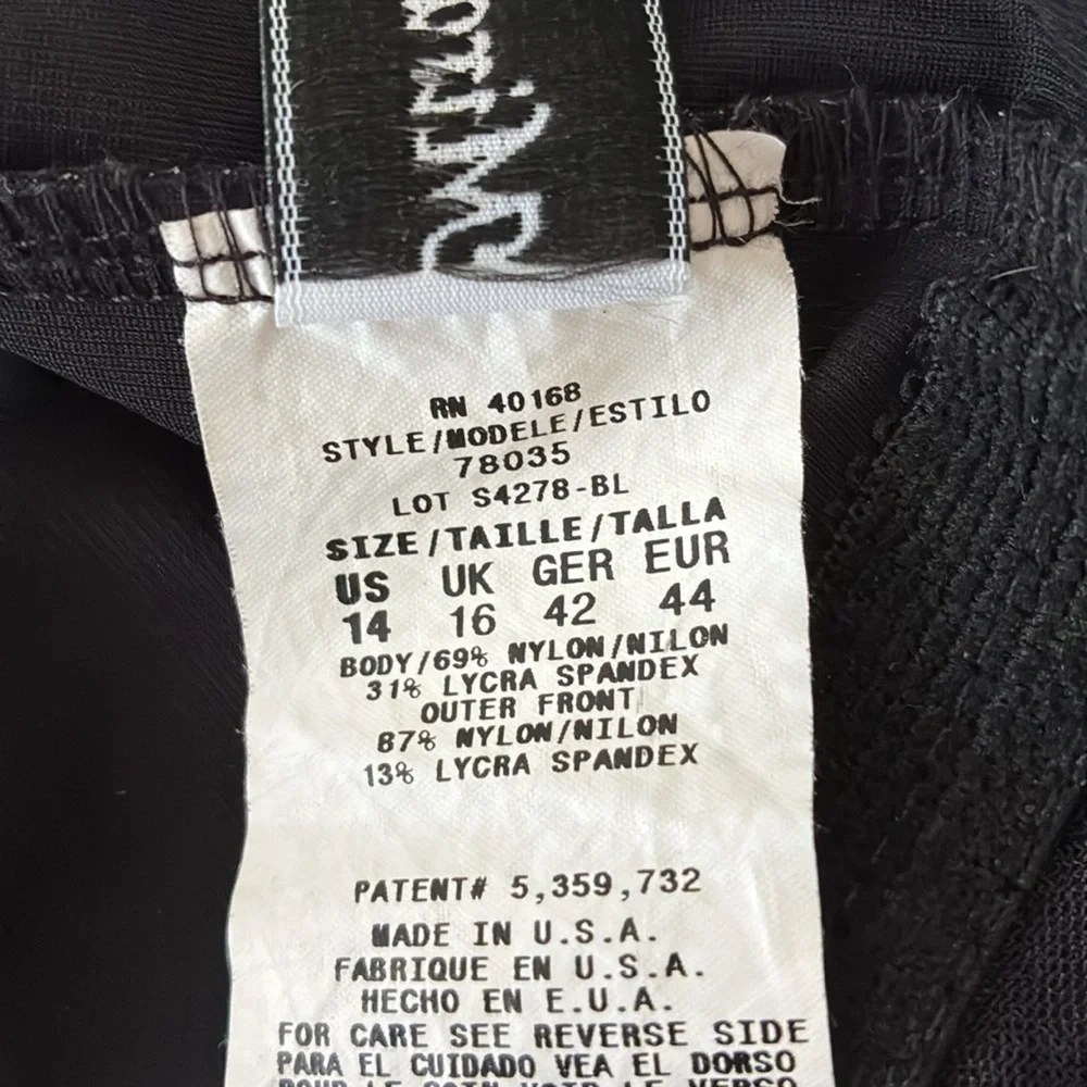 Miraclesuit Swimsuit One Piece Plus SZ 14 Black